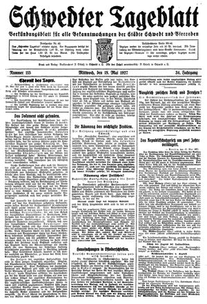Schwedter Tageblatt vom 18.05.1927
