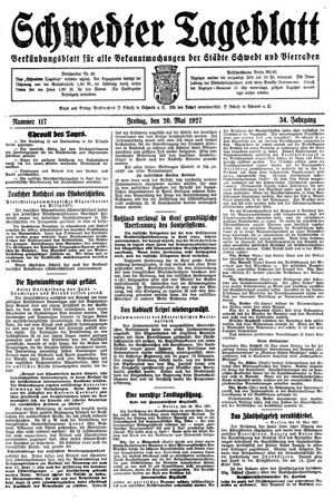 Schwedter Tageblatt vom 20.05.1927