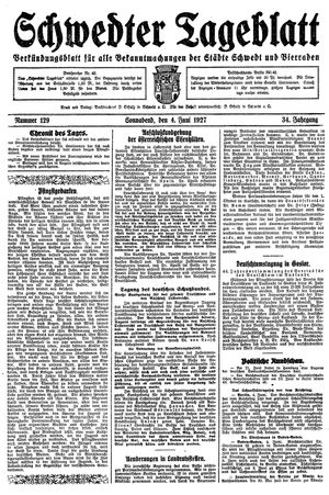 Schwedter Tageblatt on Jun 4, 1927