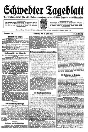 Schwedter Tageblatt vom 05.07.1927