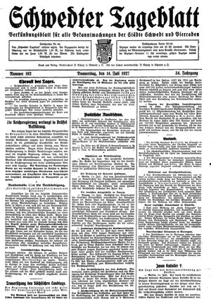 Schwedter Tageblatt vom 14.07.1927