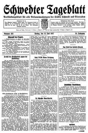 Schwedter Tageblatt vom 15.07.1927