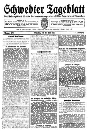 Schwedter Tageblatt vom 26.07.1927
