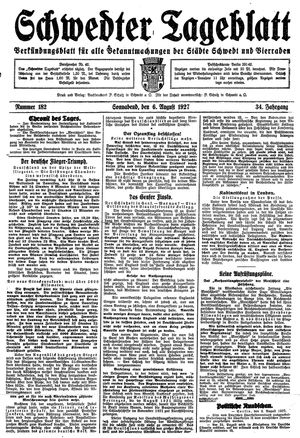 Schwedter Tageblatt vom 06.08.1927