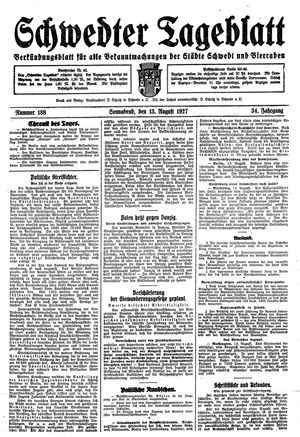 Schwedter Tageblatt vom 13.08.1927
