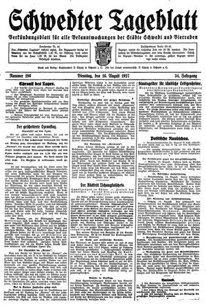 Schwedter Tageblatt vom 16.08.1927