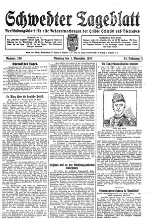 Schwedter Tageblatt vom 01.11.1927