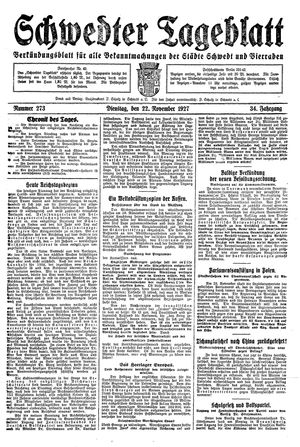 Schwedter Tageblatt vom 22.11.1927