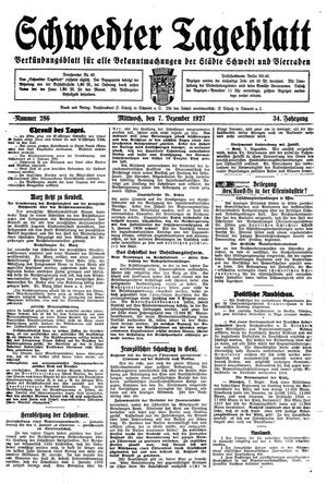 Schwedter Tageblatt vom 07.12.1927