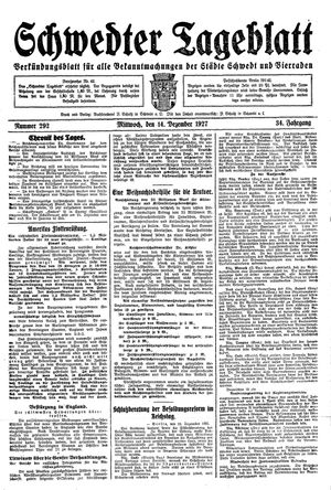 Schwedter Tageblatt on Dec 14, 1927