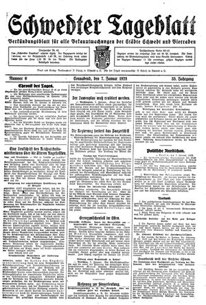 Schwedter Tageblatt vom 07.01.1928