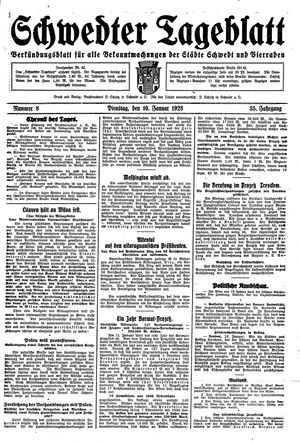 Schwedter Tageblatt on Jan 10, 1928