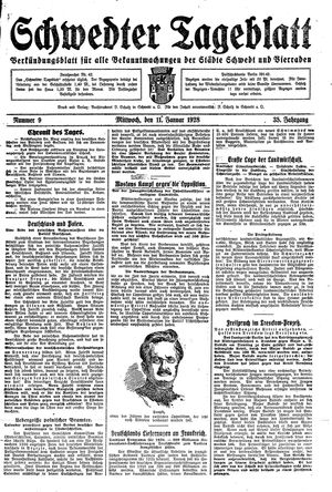 Schwedter Tageblatt vom 11.01.1928