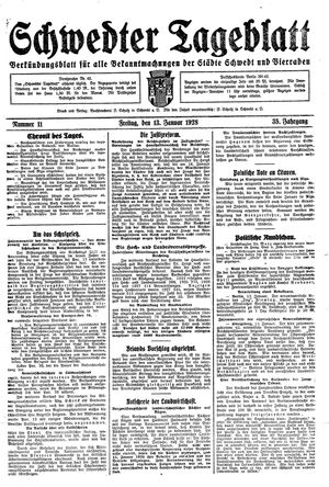 Schwedter Tageblatt vom 13.01.1928
