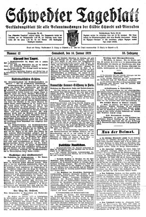 Schwedter Tageblatt vom 14.01.1928