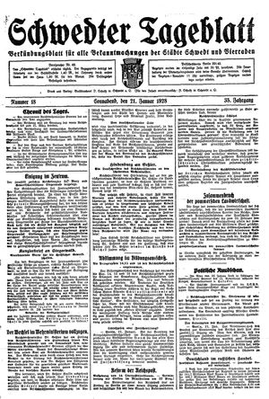 Schwedter Tageblatt on Jan 21, 1928