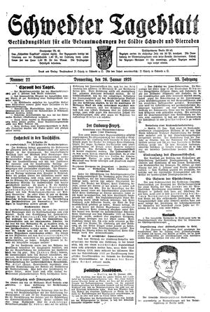 Schwedter Tageblatt vom 26.01.1928