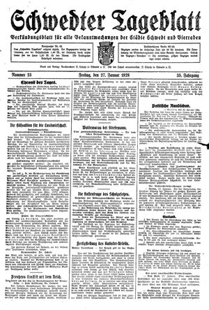 Schwedter Tageblatt vom 27.01.1928