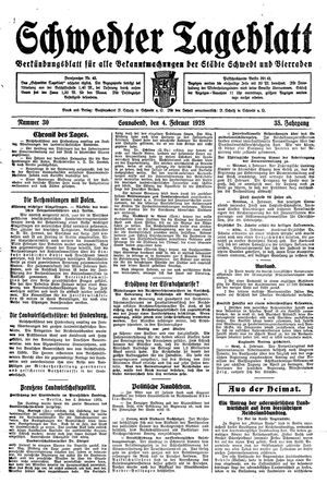 Schwedter Tageblatt vom 04.02.1928