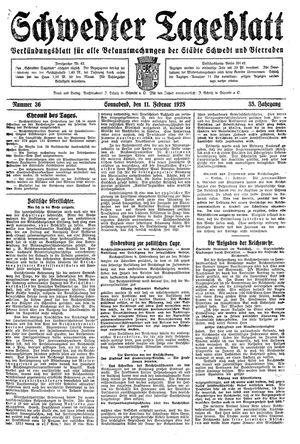 Schwedter Tageblatt on Feb 11, 1928