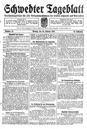 Schwedter Tageblatt vom 20.02.1928
