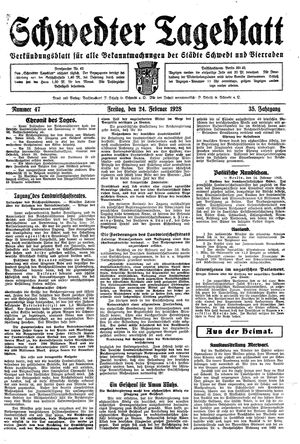 Schwedter Tageblatt on Feb 24, 1928