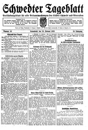 Schwedter Tageblatt on Feb 25, 1928
