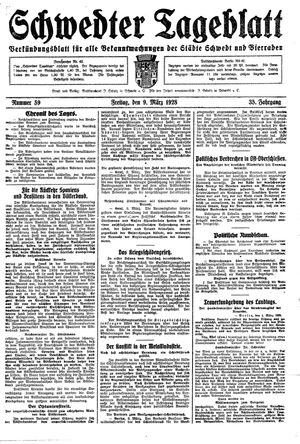 Schwedter Tageblatt vom 09.03.1928