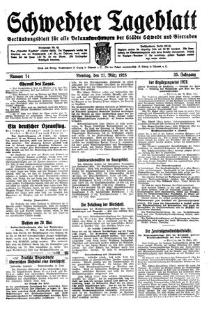 Schwedter Tageblatt vom 27.03.1928