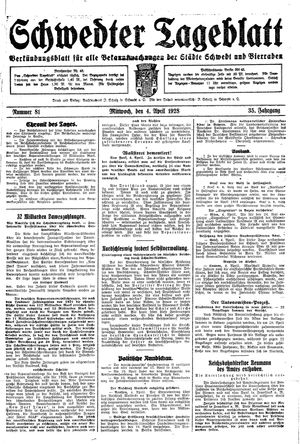 Schwedter Tageblatt vom 04.04.1928