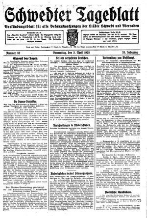 Schwedter Tageblatt vom 05.04.1928