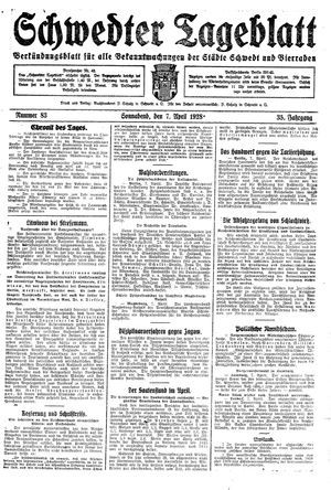 Schwedter Tageblatt vom 07.04.1928