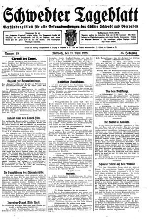 Schwedter Tageblatt vom 11.04.1928