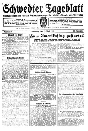 Schwedter Tageblatt vom 12.04.1928