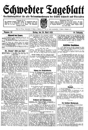 Schwedter Tageblatt vom 20.04.1928