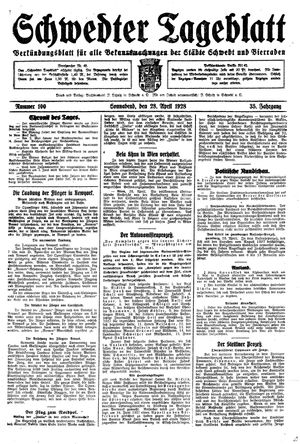 Schwedter Tageblatt vom 28.04.1928