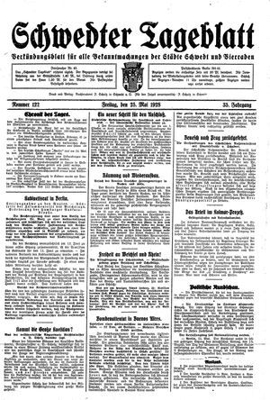 Schwedter Tageblatt vom 25.05.1928
