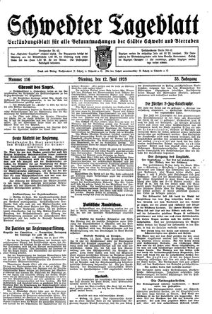 Schwedter Tageblatt vom 12.06.1928
