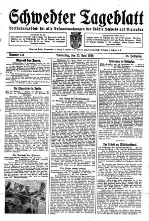 Schwedter Tageblatt vom 21.06.1928