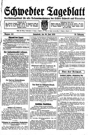 Schwedter Tageblatt vom 30.06.1928