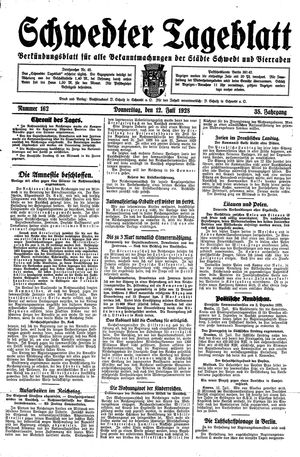 Schwedter Tageblatt vom 12.07.1928
