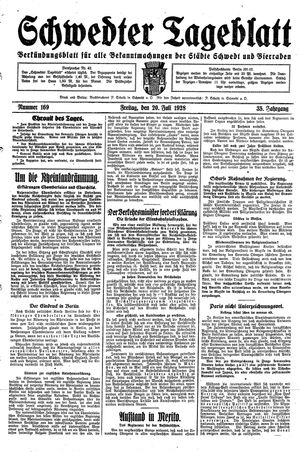 Schwedter Tageblatt vom 20.07.1928