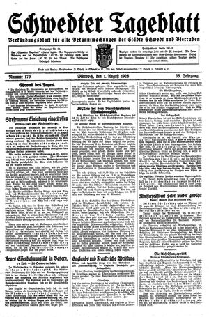 Schwedter Tageblatt vom 01.08.1928