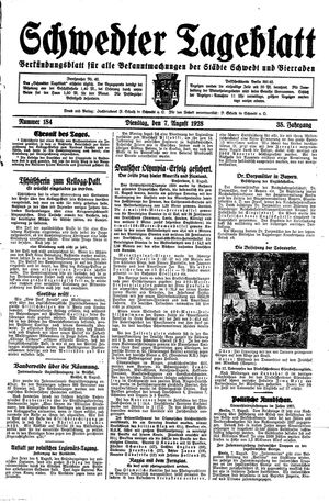 Schwedter Tageblatt vom 07.08.1928