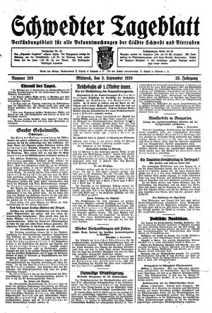 Schwedter Tageblatt vom 05.09.1928