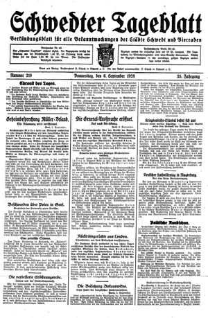 Schwedter Tageblatt vom 06.09.1928