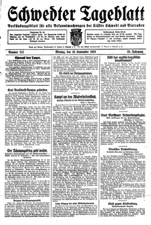 Schwedter Tageblatt vom 10.09.1928