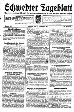 Schwedter Tageblatt vom 12.09.1928