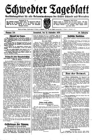Schwedter Tageblatt vom 15.09.1928
