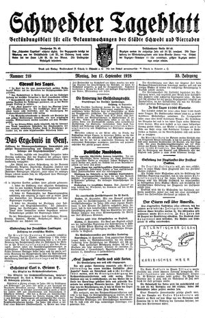 Schwedter Tageblatt vom 17.09.1928